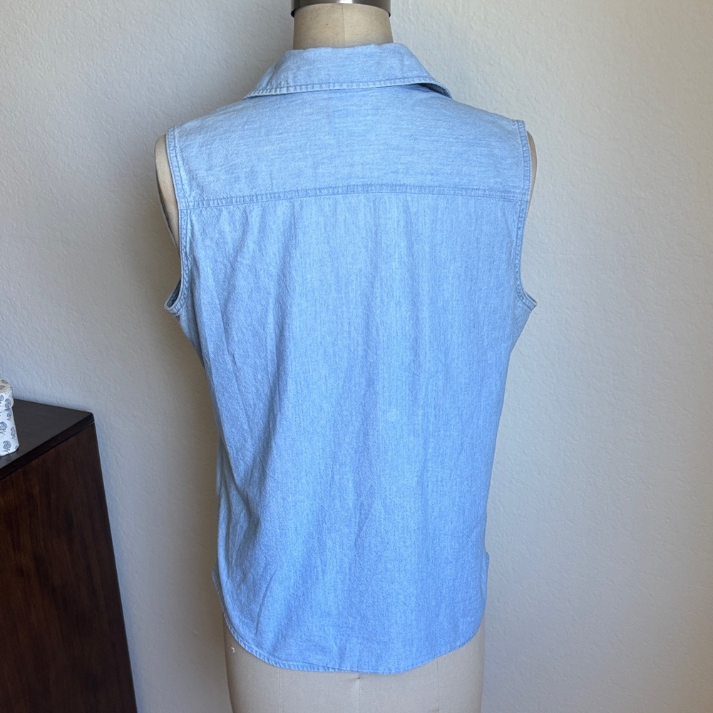 Disney Light Blue Denim Sleeveless Shirt with Winnie the Pooh & Tigger Patches - Picture 4 of 4